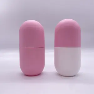 Botol Berbentuk Kapsul 120Ml Warna Kustom dengan Tutup Ulir untuk Botol Obat Suplemen Tablet Pil Kapsul