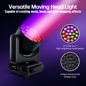 19*40 Wát 4in1 RGBW mắt ong di chuyển đầu <span class=keywords><strong>LED</strong></span> Đèn sân khấu <span class=keywords><strong>Led</strong></span> di chuyển đầu ánh sáng <span class=keywords><strong>LED</strong></span> rửa di chuyển đầu cho sự kiện buổi hòa nhạc hiển thị - Product Image 3