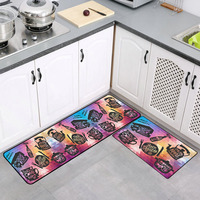 Tapis de cuisine moderne en polyester personnalisé pas cher, lavable et antidérapant