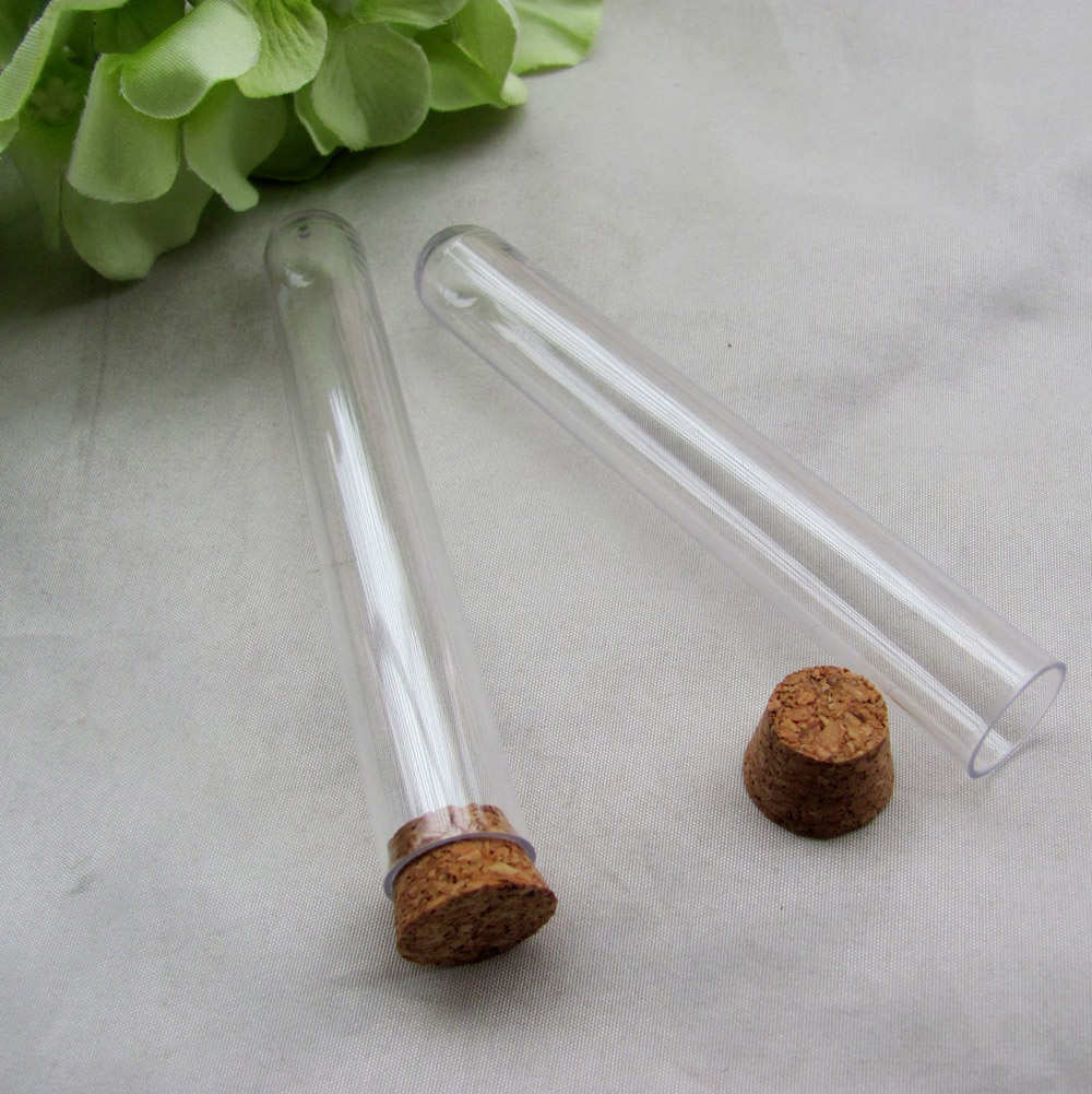 塑料试管,带软木塞15x150mm (20毫升) 透明糖果盒用于婚礼宠管派对