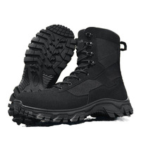 Bottes tactiques pour hommes de grande taille, respirantes, avec semelle extérieure en caoutchouc, dessus en daim, lacets, confortables, doublure en mesh pour la randonnée