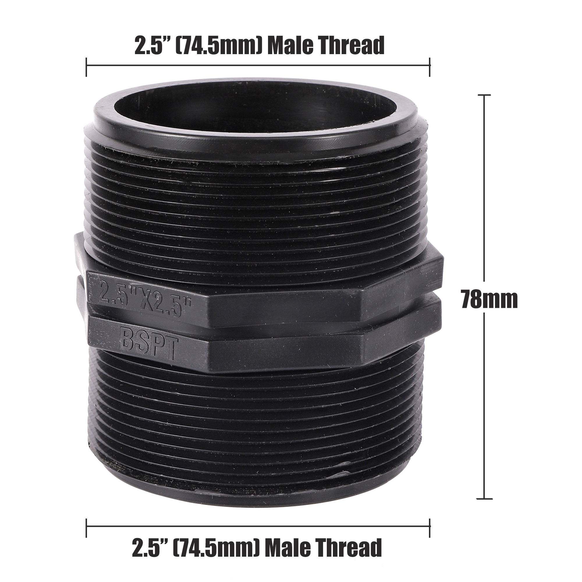 2.5" male thread