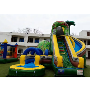 Tobogán de agua Coconut Falls, tobogán de agua inflable de 27 pies de altura, palmera caliente, tornillo de corcho inflable, tobogán de piscina de olas de agua a la venta - Product Image 1