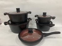 Ensemble de casseroles professionnel personnalisé, design minimaliste écologique, 5 pièces, en alliage d'aluminium, antiadhésif, compatible four et lave-vaisselle