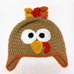 Thanksgiving Wholesale Cotton Yarn Crochet <strong>Turkey</strong> <strong>Hat</strong> for Kids-Adjustable Fun Animal Cap for Daily &amp; Party Outdoor Activities - Product Image 6