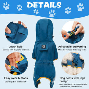Customizável <span class=keywords><strong>Pet</strong></span> Dog Raincoat Impermeável Poliéster Raincoat Multi-color Outdoor Dog Raincoat - Product Image 2