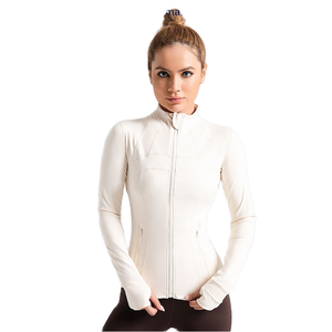 ชุดออกกำลังกายผู้หญิงแขนยาวผ้าสแปนเด็กซ์ เสื้อแจ็คเก็ตเอวยางยืด นุ่มสบาย ระบายอากาศได้ดี แห้งเร็ว สำหรับฟิตเนสและโยคะ - Product Image 1