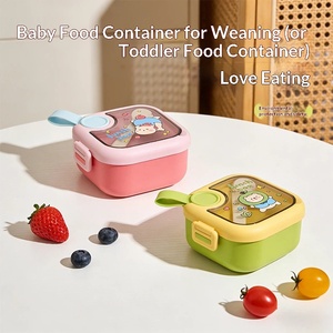 Boîte à repas portable antibactérienne pour enfants avec cuillère et ensemble de bols pour aliments complémentaires - Product Image 2