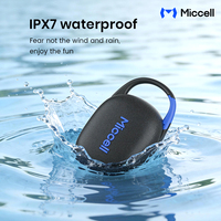 Mini Altavoz Portátil Impermeable IPX7 con Gancho Deportivo y Cuerpo de TPE, Altavoz Inalámbrico para Exteriores para Senderismo, Camping y Viajes