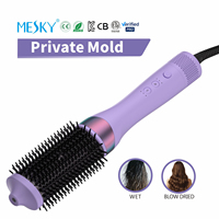 MEKSY Peigne de coiffure tout en 1 ou fer à lisser pour femmes noires Fer à friser et brosse à air chaud