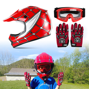 <span class=keywords><strong>Casco</strong></span> de ATV para Jóvenes XF270214 con Gafas y Guantes, DOT, Rojo, Diseño de Red de Araña, para Niños, Motocicleta Todoterreno, Tallas S/M/L/XL, Regalo para Niños - Product Image 1