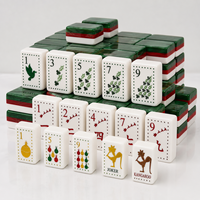 Jeu de Mahjong Américain de Luxe Vert Émeraude à 4 Niveaux en Acrylique, Pliable, Étanche et Durable, Jeu de Table de Divertissement pour 4 Joueurs