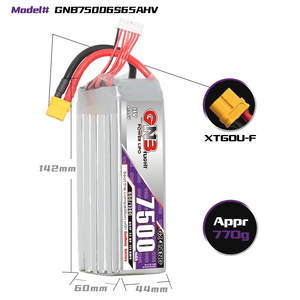 แบตเตอรี่ LiPo GNB GAONENG LiHV HV 7500mAh 6S 22.8V 65C 130C XT60 สำหรับรถบังคับวิทยุ รถบรรทุก รถถัง เครื่องบิน เรือ  ใช้ได้ทั้งแบบ Off Load และ On Load - Product Image 3