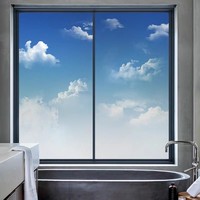 Kit de fenêtre à battant moderne en PVC avec verre trempé, moustiquaire en fibre de verre et acier inoxydable, ouverture horizontale en plastique pour salle de bain