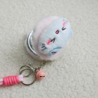 Miroir de maquillage portable double face en peluche Winway, pendentif de sac, décoration suspendue, miroir de dessin animé