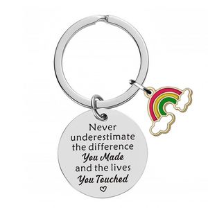 Ne <span class=keywords><strong>sous</strong></span>-estimez jamais la différence merci porte-clés retraite cadeau de départ pour les collègues cadeau enseignant porte-clés inspirant - Product Image 2