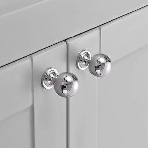 pure <b>copper</b> modern simple ancient style round ball single-hole cabinet <b>door</b> handle Brass wardrobe handle - Product Image 1