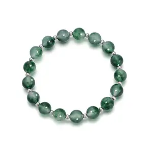 Green Round Jade Beads Adjustable Bracelets Fashion Jewelry Gifts For Women Men