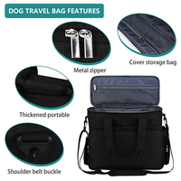 Sac de transport pour chien OEM, imperméable, avec organisateur multi-poches, 2 contenants pour nourriture, 2 bols pliables pour le travail