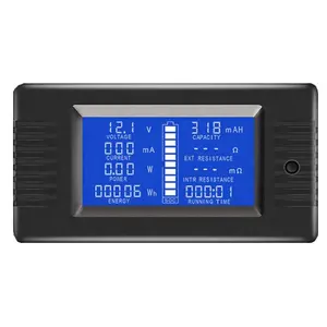 Taidacent Battery Test Monitor 200V Volt Current Capacity Residual Current Monitoring Electric Meter Battery Powered LCD Monitor