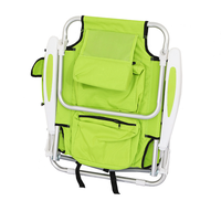 Chaise de plage pliable en aluminium 4 positions inclinables Chaise de pêche Oxford imperméable réglable avec refroidisseur