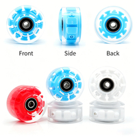 Roues de patins à roulettes quad en PU lumineuses avec roulements pour patins à roulettes à double rangée, pièces de rechange Ruidongle