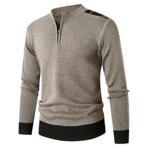 Maglione lavorato a maglia da uomo a metà collo alto e caldo mezzo <span class=keywords><strong>con</strong></span> cerniera alla moda maglione <span class=keywords><strong>con</strong></span> fondo Casual oversize - Product Image 5
