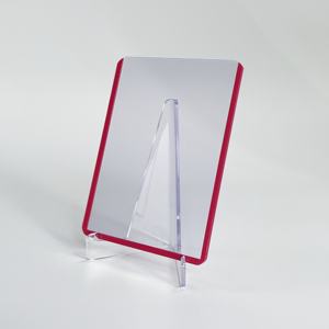 Borde de color rojo 3 "x 4"(76x102mm) Tarjetero de plástico PVC estándar 35pt - Product Image 2