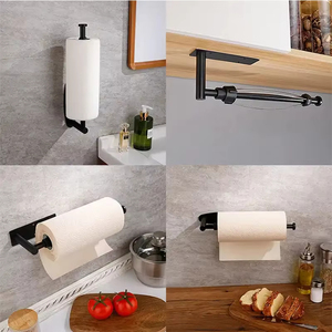 Support mural adhésif en acier inoxydable pour papier toilette, porte-rouleau de cuisine, distributeur de serviettes, nettoyage domestique - Vente en gros - Product Image 4