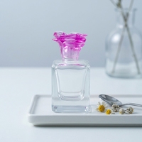 Botol parfum kaca 50 ml tutup bunga mewah transparan