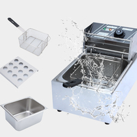 Prix d'usine Friteuse électrique en acier inoxydable à réservoir unique 6L Mini friteuse de table avec couvercle