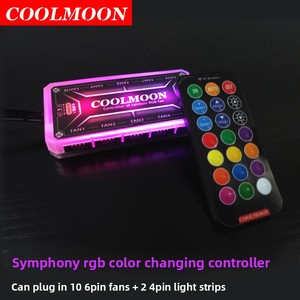 <span class=keywords><strong>Coolmoon</strong></span> ตัวควบคุมพัดลมเคส6P ขนาดเล็กพร้อมฮับพัดลมเปลี่ยนสี <span class=keywords><strong>RGB</strong></span> สำหรับคอมพิวเตอร์เดสก์ท็อป (วัสดุ ABS) - Product Image 4