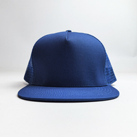 En stock – Casquettes Snapback 5 panneaux unies, personnalisables, ajustables, respirantes, unisexe, style Hip Hop, type Trucker – Vente en gros