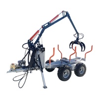 Machinerie forestière Chargeur de bois télécommandé 4x4 de 2 tonnes avec grue pour VTT / Tracteur avec unité de puissance de 6,5 CV