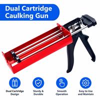 TEBAK Dual-Head 400ml Dual Component Caulk Gun, Pistol Lem Sealant Dua Komponen Universal Hidrolik Manual yang Ditingkatkan