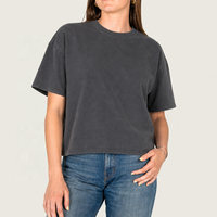 T-shirt personnalisé pour femme, teint en pièce, en coton délavé vintage, coupe oversize courte et décontractée, séchage rapide, idéal pour l'été et les activités de plein air