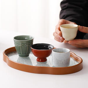 Juego de tazas de té de cerámica Beifu Five Famous Kilns en caja de regalo, tazas de degustación resistentes al calor para regalos. - Product Image 2