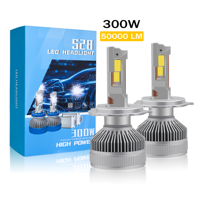XVL S28 300W 30000LM bombilla de faro LED de coche de alta potencia H7 H4 haz Alto y Bajo foco súper brillante H11 H1 9005 9006 9012 led