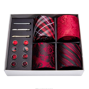 Китайские мужские галстуки 3 шт., коллекция жаккардовых тканых галстуков + подарочная коробка - Product Image 3