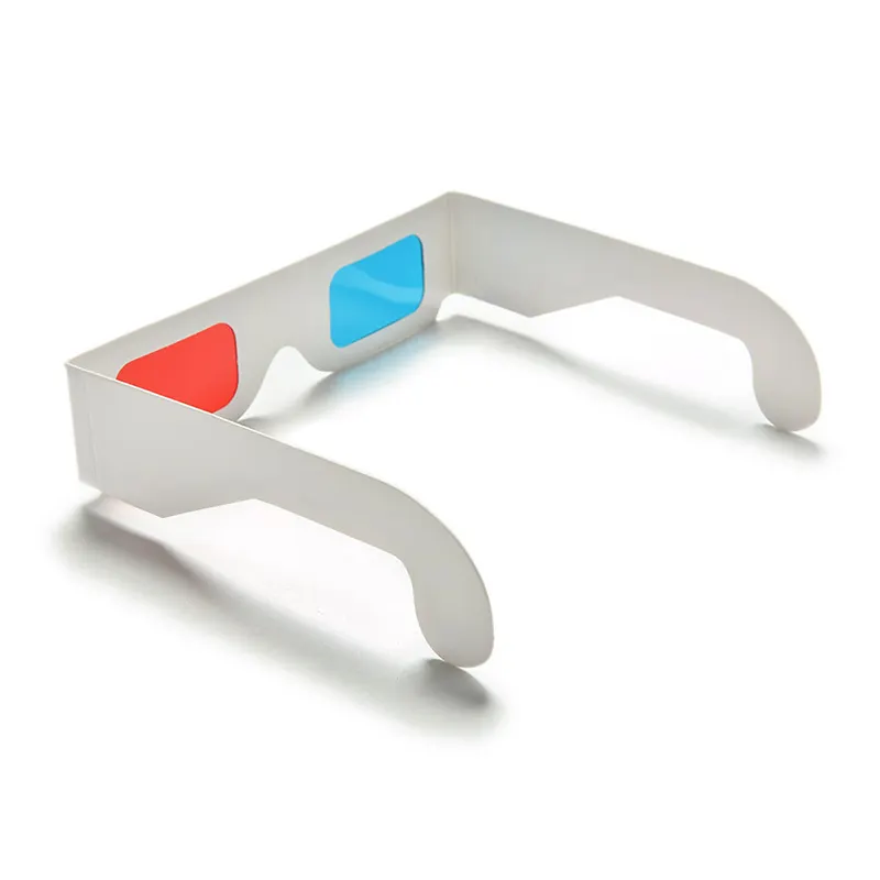 Werkseitig Günstigeres Papier benutzer definierte Logo-Druck Brille 3D virtuelles Video Anzeigen Anaglyph Red Cyan/Bule Karton Brille