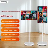 Rovesky – Tablette TV mobile verticale intelligente 21-32 pouces avec interaction en direct, appareil tout-en-un, stockage 128 Go, divertissement portable