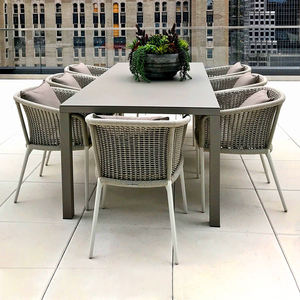 Cuerda al aire libre tejido mesa larga patio jardín ocio muebles Hotel Patio impermeable Mesa balcón mesas y sillas - Product Image 3