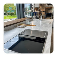 Meuble de bureau moderne en pierre artificielle à surface solide avec chargeur sans fil intégré SURFACE SOLUTION Garantie 5 ans