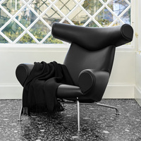 Meubles de salon fauteuils inclinables pour canapé chaises longues avec pouf chaise d'appoint moderne en cuir véritable à dossier haut