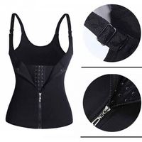 Gilet sculptant amincissant brûle-graisse avec bretelles réglables, crochets avant et fermeture éclair – Corset de maintien de la taille