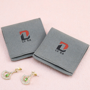 8*8 cm Custom Luxury Microfiber Jewelry Pouch Suede Bag <b>Envelope</b> Velvet Pouch for Jewelry Package Necklace Packaging <b>Gift</b> Bag - Product Image 3