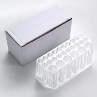 Support de rangement pour pinceaux de maquillage en acrylique transparent à 26 trous, organisateur d'outils de nail art, présentoir de bureau pour stylos de manucure et cosmétiques NAT082
