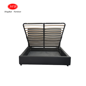 Mobilier de maison <span class=keywords><strong>à</strong></span> la pointe de la technologie Cadre de lit surélevé Cadre de lit en métal amovible en métal robuste avec espace de rangement - Product Image 1