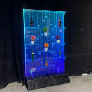 LED Acrylic Glass Movable Transparent Laser Cut Waterfall Standing <b>Wall</b> Decoration Divider <b>Screen</b> Glass Programmable Bubble - Product Image 5