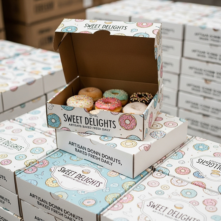 Wholesale Custom Printed Donut Box Packaging